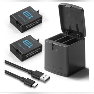 2 Batteries & 3 Slot Charger for GoPro Hero 13 2100mAh Black New In Box